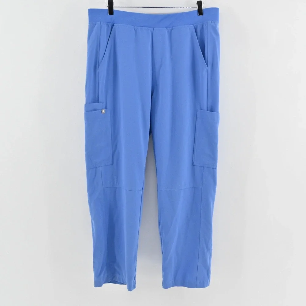 FIGS Mens Axim Technical Collection Scrub Pants Size L Short Blue Cargo‎ T2001S